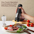 Ultrean Pepper Grinder, Rechargeable Salt and Pepper Grinder with 6 Adjustable Coarseness, LED Light, One-Hand Automatic Operation, Black&White