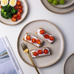 AmorArc Ceramic Dinnerware Sets,Handmade Reactive Glaze Stoneware Plates and Bowls Sets,Highly Chip and Crack Resistant | Dishwasher & Microwave Safe Dishes Set,Service for 4 (12pc)