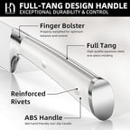 Santoku Knife 7 Inch, Japanese Professional Chef knife High Carbon Stainless Steel, Razor Sharp Chefs Kitchen Knife, Vegetable Chopping Knife for Cooking With Full-tang Handle, White