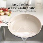 Redchef Nonstick Frying Pan Skillet, Ceramic Non-Stick Saute Pans, 11 inch Cooking Fry Pan with Stay Cool Handle, All Stovetops (Gas, Electric & Induction), Dishwasher/Oven Safe, PFAS-Free (Blue)