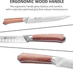 YOTSUBA Kitchen Knife Set with Block, High Carbon Stainless Steel Sharp Knife, with Gift Box (10 inch Slice Knife)