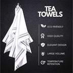 Premium Kitchen Towel (28”x20”, 6 Pack) 100% Cotton Dish Towels Cloths Large Hand Towels Tea Towels for Kitchen with Hanging Loop, Reusable Cleaning Cloths, Fast Dry Lint Free Linen | Gray Shades