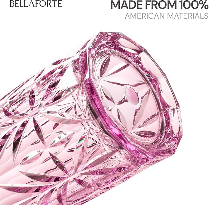 BELLAFORTE Shatterproof Tritan Tall Tumbler, Set of 4, 18oz - Myrtle Beach Drinking Glasses - Unbreakable Plastic Drinking Glasses for Gifting, Parties, New Year - BPA Free - Dishwasher Safe - Pink