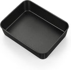 E-far Small Toaster Oven Baking Pan, 9.4 x 7 Inch Nonstick Stainless Steel Rectangle Cake Pan for Baking Brownies Casseroles Lasagna, Stainless Steel Core & Nonstick Coating, Non-toxic & Oven Safe