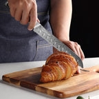 Sunnecko Bread Knife 8 inch, Serrated Bread Knife for Homemade Bread with 67-layers VG10 Damascus Steel Blade, Japanese Bread Knife with Solid Handle Bread Cutting Knife Bread Knives Cake Knife