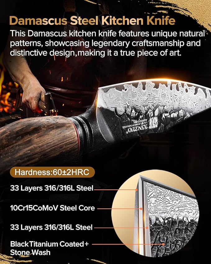 XINZUO Kitchen Paring Knife 4.2 Inch,Razor Sharp Hand Forged Damascus Steel Small Kitchen Knife For Peeling Coring Fruit With Ergonomic Handle
