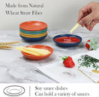 PYRMONT Wheat Straw Dipping Bowls, 2 OZ Soy Sauce Dish & Bowl, Small Dipping Sauce Bowls Set of 8, Mini Appetizer Plates for Side Dishes,Ketchup,BBQ, Party, Condiments Serving Bowl Set - Multi