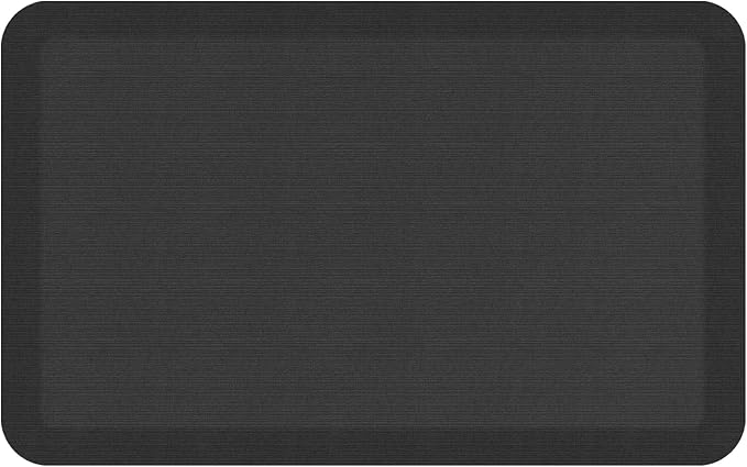 NewLife by GelPro Ergo-Foam Cushioned Anti-Fatigue Standing Kitchen Floor Mat, Padded Stain-Resistant, Waterproof, Non-Slip Comfort Padded Desk/Office Mat - 20" x 32", Grasscloth Charcoal