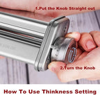 Pasta Attachment for KitchenAid Stand Mixer Included Pasta Sheet Roller, Spaghetti Cutter and Fettuccine Cutter Pasta Maker Stainless Steel Accessories 3Pcs by Gvode