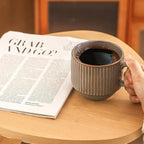 glowworm Coffee Mugs with Stand, Stackable Coffee Mugs Set of 4, Wedding Housewarming Gift, Modren Ceramic Cups for Milk, Cocoa, Microwave & Dishwasher Safe, Multicolor