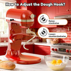 GVODE Stainless Steel Spiral Dough Hook for Kitchenaid Stand Mixer, Bread Hook Fits Kitchenaid 5Plus & 6QT Bowl-Lift Stand Mixers, Dishwasher Safe, Not Fit for KitchenAid TILT-HEAD Mixer