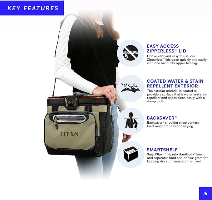 Titan by Arctic Zone 30 Can Zipperless Soft Cooler with HardBody Liner