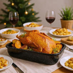 3-Pack Turkey Roasting Pans for Ovens Cake Roaster Pan Set Deep Lasagna Baking Pan,17/15/13Inch Spotted Enamel Steel Vessel Used for Dinners Cooking Safe Easy to Clean Bakeware Merry Christmas Gift