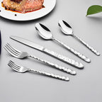 Silverware Set, 40 Piece Premium Stainless Steel Flatware Set for 8, Heavy Duty Silverware Cutlery Sets with Wavy Patterns, Spoons and Forks Set, Mirror Polished, Dishwasher Safe
