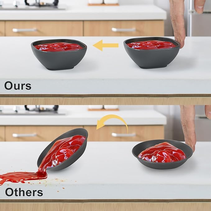 6 pack small wheat straw bowls 5oz,alternative plastic dipping bowls,unbreakable dessert bowls microwave and dishwasher safe for dessert,sushi,condiment (Classic Series)