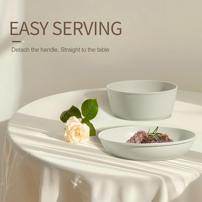 23PCS Ceramic Pots and Pans Set,Nonstick, Removable Handle Pots and Pans Set, Stackable Pan Set, Ceramic Nonstick Pan Non Stick for Easy Cooking