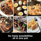 Ninja Foodi PossibleCooker PRO MC1000 8.5Qt Multicooker 8 in 1 Slow Cooker, Dutch Oven, Steam Bake Roast Sear Sauté Bread Maker Warmer, Glass Lid, Integrated Spoon, Nonstick (Cherry)