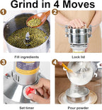 Grain Flour Mill Grinder Electric,550g Food Spice Powder Wheat Maker Stainless Steel Rice Bread for Kitchen Home Commercial Pepper Coffee Corn Nut Dry