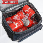 FlowFly Double Layer Cooler Insulated Lunch Bag Adult Lunch Box Large Tote Bag for Men, Women, With Adjustable Strap,Front Pocket and Dual Large Mesh Side Pockets