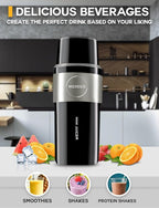 Mojoco Personal Smoothie Blender – Vacuum Insulated Blender for Fruits and Vegetables - Rechargeable Portable Blenders with Stainless Steel Blade for Travel, Camping, Gym