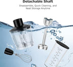 FRESKO Immersion Blender Handheld, 4-in-1 Stainless Steel Hand Electric Stick Mixer with 12-Speeds & Turbo Mode, Powerful 500W Emulsion Blender with Beaker, Chopper & Whisk