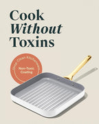 Caraway Square Grill Pan - 11” Grill Pan - Non-Stick Ceramic Coated - Non Toxic, PTFE & PFOA Free - Oven Safe & Compatible with All Stovetops - White