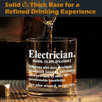 kunlisa Electrician Gifts Whiskey Glasses, Best Electrical Engineer Gifts, Electrical Engineering Gift, 10 oz Drinking Rocks Glasses for Men Whisky Cocktail Scotch Bourbon Liquor