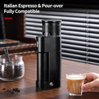 Espresso Grinder for Home Use - Stepless Adjustment Electric Burr Coffee Grinders, One-Touch Coffee Bean Grinder with 38mm 6-Star Conical Burr, Magnetic Dosing Cup and Air-Blowing