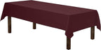 Gee Di Moda Rectangle Tablecloth - 60 x 102 Inch Burgundy Table Cloth for 6 Foot Rectangle Table - Heavy Duty Washable Fabric - for 6 Ft Buffet Table, Holiday Party, Dinner, Wedding & Baby Shower
