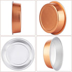 Beasea Mini Tart Pans, 8 Oz 50 Pack Disposable Pie Tins with Lids, 4 Inch Rose Gold Aluminum Pie Pan Cartoon Tin Tart Pans Round Oven Baking Mini Cake Pan for Pie Tart Quiche