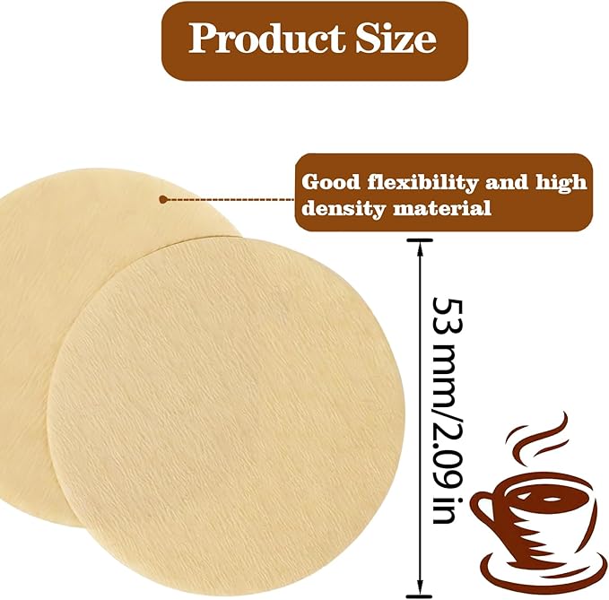 800 Count Espresso Coffee Filters, 53 mm Unbleached Round Coffee Paper Filter for Espresso Machine, Disposable Coffee Filter Compatible with Espresso Coffee Maker