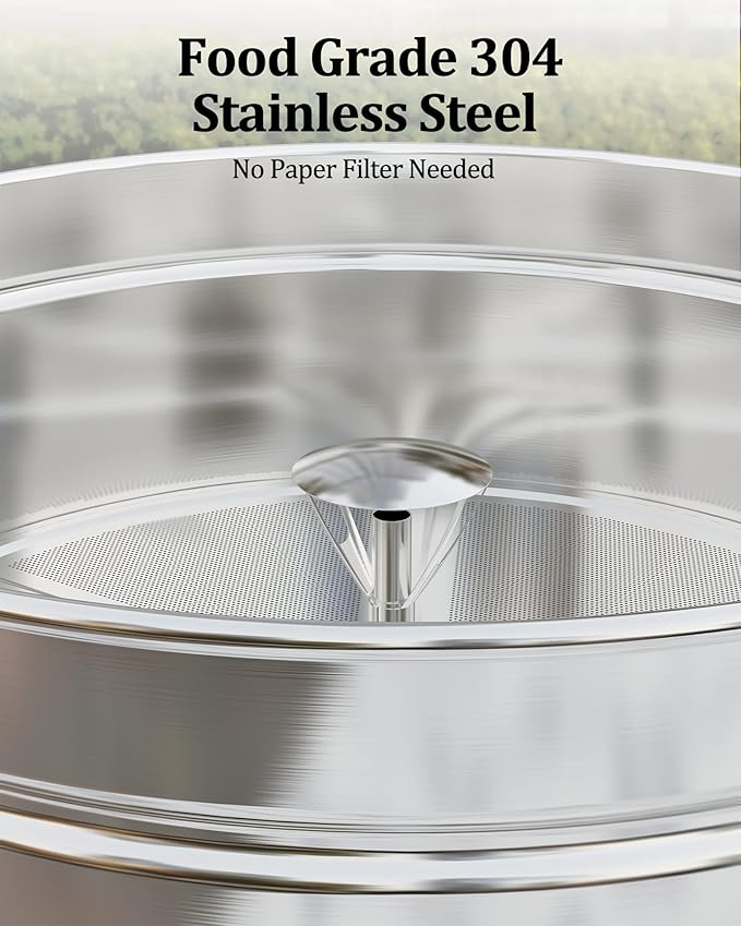 120 Cup Large Coffee Urn with Double Wall Insulation, 18L/4.8 Gallon Stainless Steel Commercial Electric Coffee Dispenser with Hot Drinks and Hot Water, for Weddings, Parties, Catering, and Buffets