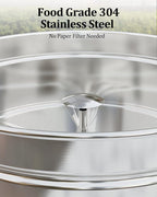 120 Cup Large Coffee Urn with Double Wall Insulation, 18L/4.8 Gallon Stainless Steel Commercial Electric Coffee Dispenser with Hot Drinks and Hot Water, for Weddings, Parties, Catering, and Buffets