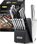 McCook® Knife Sets, German Stainless Steel Knife Block Sets with Built-in Sharpener