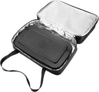Stack Store Plus More Insulated Expandable Casserole Carrier and Lasagna Holder for Picnic Potluck Beach Day Trip Camping Hiking - Hot and Cold Thermal Bag – Baking Dish with Lid Included - Black