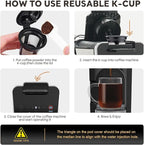 Reusable Coffee Filters Compatible with Ninja Dual Brew Coffee Makers - Compatible with Ninja Models CFP301, CFP307 – Includes 3 Pack Reusable K Cups and 2 Pack Coffee Maker Filters