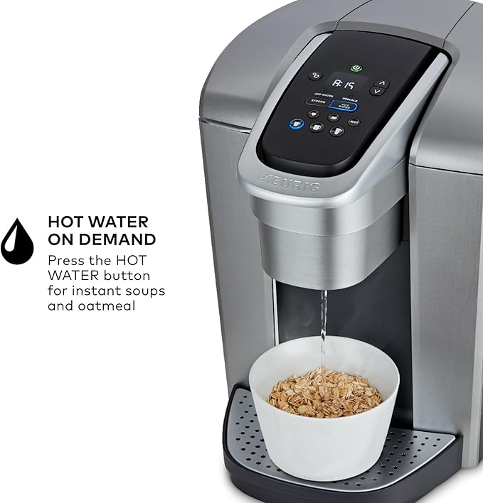 Keurig K-Elite Single Serve K-Cup Pod Coffee Maker, with Strength and Temperature Control, Iced Coffee Capability, 8 to 12oz Brew Size, Programmable, Brushed Silver