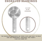 1/4 Cup Stainless Steel Measuring Cup | Sturdy Metal 60 ml | 60 cc | 2 oz | Single Cup for Wet and Dry Ingredients | Great for use as 1/4 Cup Dog Food Scoop - 12 PK