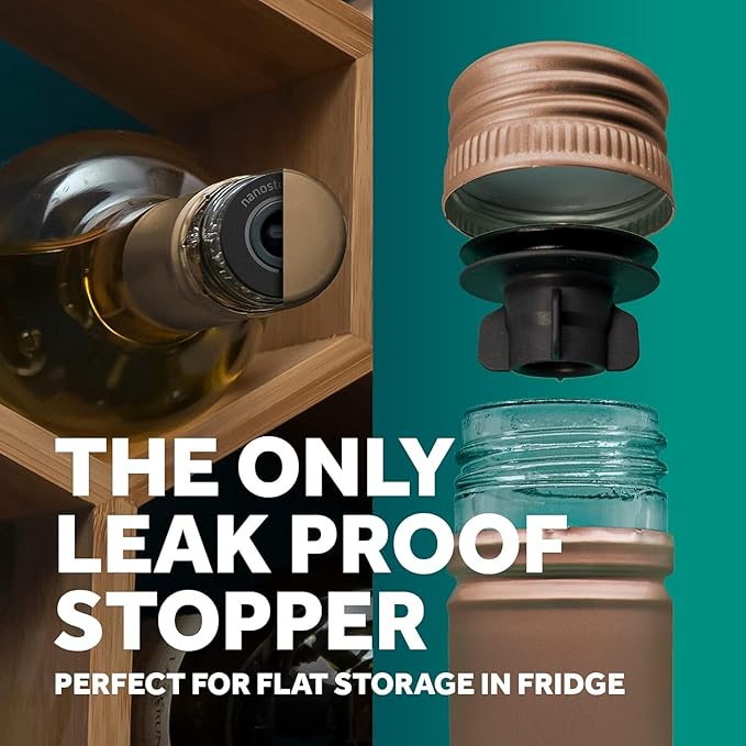 Airtender Vacuum Pump Wine Preserver with 6x Reusable Vacuum Sealer Wine Stopper for storing wine longer and preserving taste