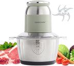 Green Food Processor,500W Electric Meat Grinder with 8 Cup Stainless Steel Bowl and 4 Sharp Blades, Food Chopper & Vegetable Chopper for home use,Meat Processor, Vegetables, Fruits and Nuts