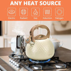 harriet Tea Kettle, Tea Pot for Stovetop, 2.5QT Whistling Kettle with 5-Layers bottom, Food Grade Stainless Steel Kettles with Hot-Resistant Handle Gas Electric Applicable