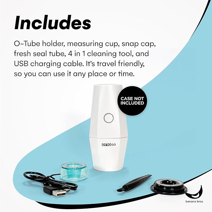 Banana Bros - OTTO GO Electric Smart Spice Grinder - Automatic Herb Grinder with Smart AI Technology - Rechargeable via USB - Portable Milling for Dry Herbs and Spices - White - No Carrying Case