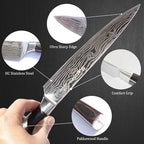 Chef Knife, Professional 8 Inch Kitchen Knife, High Carbon German Steel Ultra Sharp Knife with Ergonomic Handle, Japanese Chef's Knife Suit for Cooking & Cutting