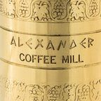 Original Greek Coffee Mill, 10.5-Inch Brass – European Manual Coffee Grinder, Refillable, with Polishing Cloth