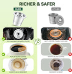 CAPMESSO Reusable K Cups Coffee Pods for Keurig 1.0: Stainless Steel Refillable K Cup - Reusable Coffee Filter for Keurig 1.0 Coffee Maker, Permanent, Eco-Friendly, Innovative Design (6 Pack)