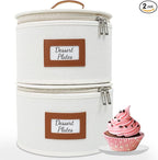 HOMELUX THEORY Dessert Plate Storage Box, 2pc Ivory Hard Shell China Storage Containers 24 Felt Pads, Kitchen Storage Bins With Lids, Heavy Duty Moving Box for Dishes, Dinner Plate, & Dinnerware