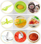Cambom Manual Vegetable Cutter Food Processor 8 in 1 - Chopper, Mixer, Blender, Whipper, Egg Separator, Mincer, Grinder, Dicer with Clear Container 1200ml BPA Free