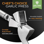ORBLUE Garlic Press Stainless Steel - Premium Professional Grade Garlic Mincer, Crusher & Peeler Set - Easy Clean, Dishwasher Safe & Rust-proof