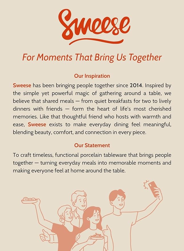 Sweese Porcelain Bowls Set - 5 Inch, 10 oz, Assorted Colors for Desserts, Soup, Rice, 6 Pack, Microwave Dishwasher Safe