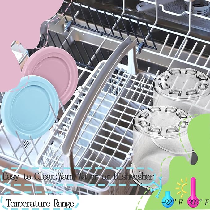 4 Pack Containers Replacement for Ninja,Creami Pints and Lids 16oz Compatible with Ninja NC299AMZ NC300 Series Deluxe Ice Cream Makers Cups Dishwasher Safe (16OZ)